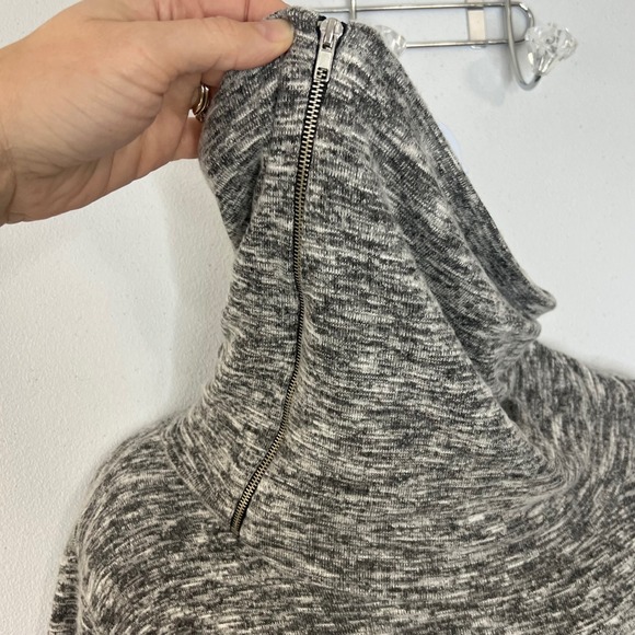 Soft Surroundings 2X Cowl Zip Neck Sweater Dress Plus Marled Gray Made USA Soft - Picture 8 of 11